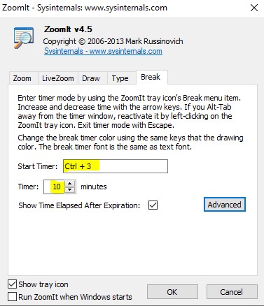 ZoomIt countdown timer